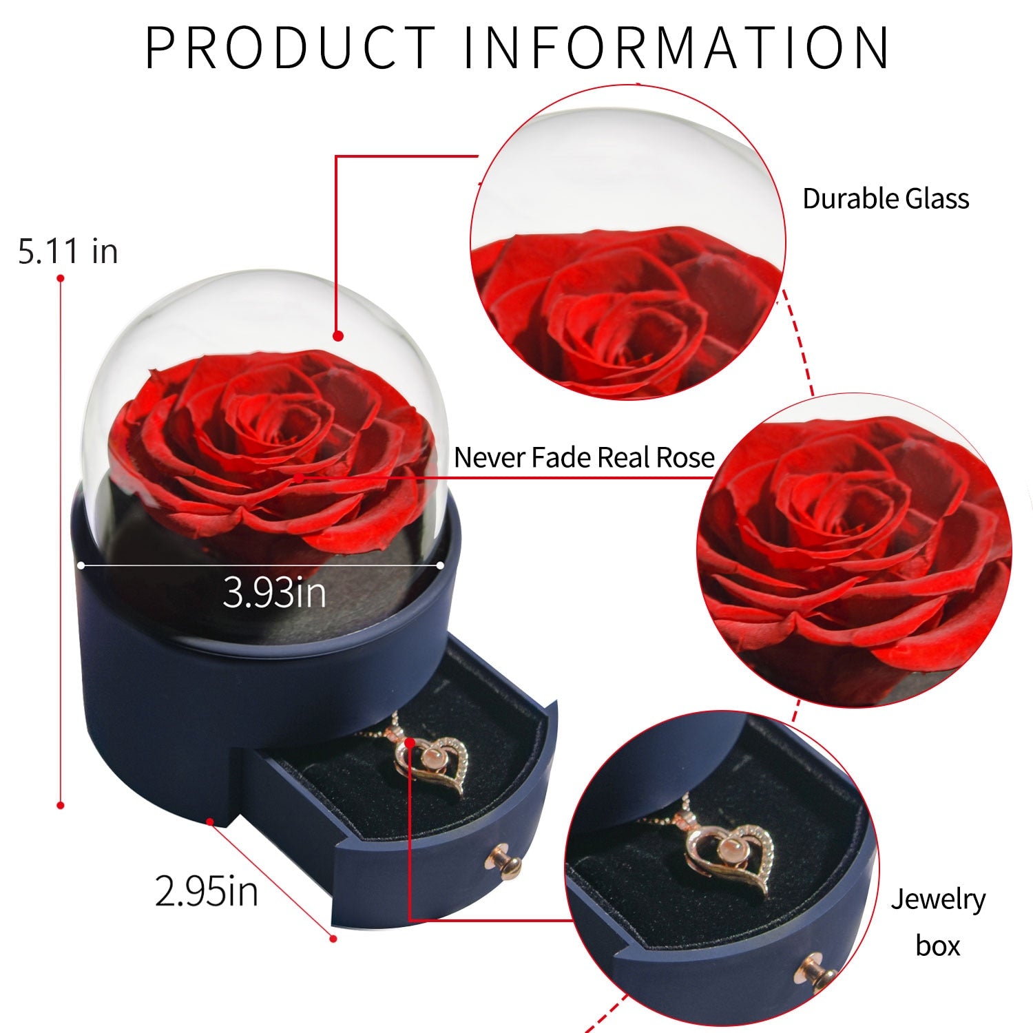 Amazon.com: Enchanted Real Preserved Forever Rose in Clear Acrylic Ring Box,  Fresh-Cut Eternity Flower That Lasts Years, Valentine's Day, Mother's Day,  for Her, Red : Home & Kitchen